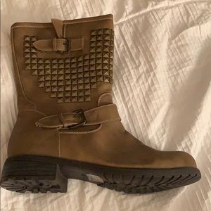 brown studded boots